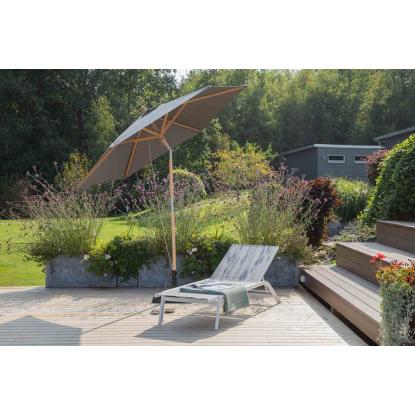 Venture Design Corypho parasol med tilt, grå/natur, Ø250 cm