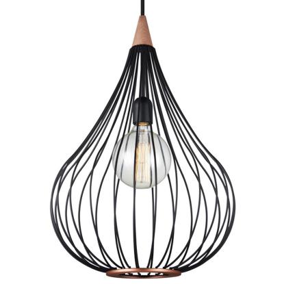 Halo Design Drops pendel, Ø38 cm, E27, sort/mørkt træ