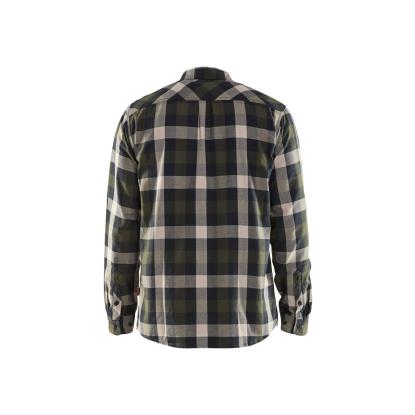 Blåkläder 3299 flannelskjorte, olivengrøn/sort