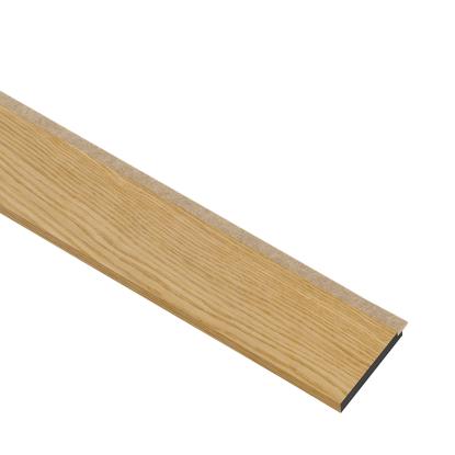 I-Wood afslutningsliste til 3-lamel akustikpanel, klar olieret, beige filt og sort kerne, egefiner, 17 x 92 mm
