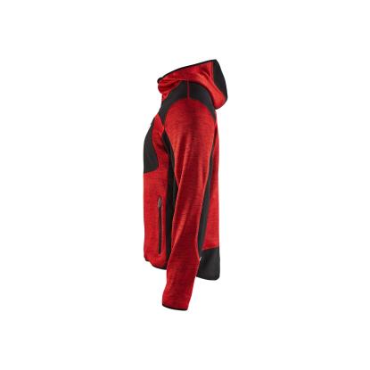 Blåkläder 4930 strikket jakke med softshell, rød/sort