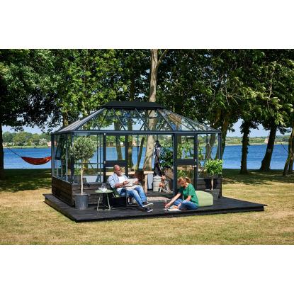 Juliana Grand Oase orangeri 13 m², murmodel, antracit, 3 mm hærdet glas