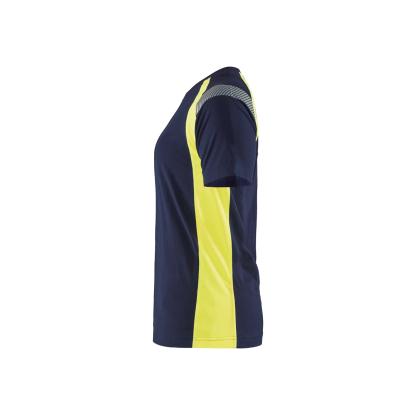 Blåkläder 3402 dame t-shirt, marineblå/hi-vis gul