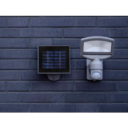 LUTEC Sunshine LED væglampe sølvgrå med solceller og sensor 3,2W