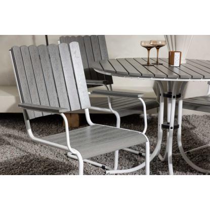 Venture Design Holmsund spisebordssæt, grå, Ø100 cm
