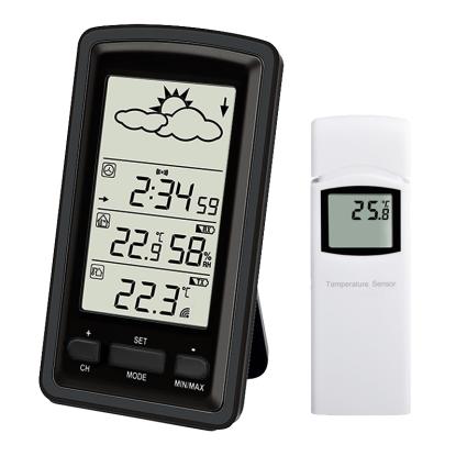 Agimex vejrstation med temperatur, fugtighed, barometer og ur, op til 3 sensorer