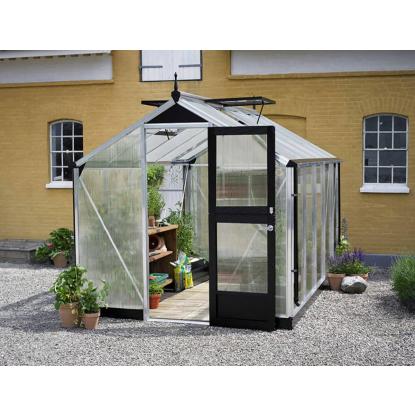 Juliana Compact drivhus 8,2 m², alu/sort, 10 mm poly