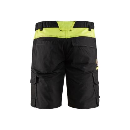 Blåkläder 1446 industri shorts med stretch, sort/hi-vis gul