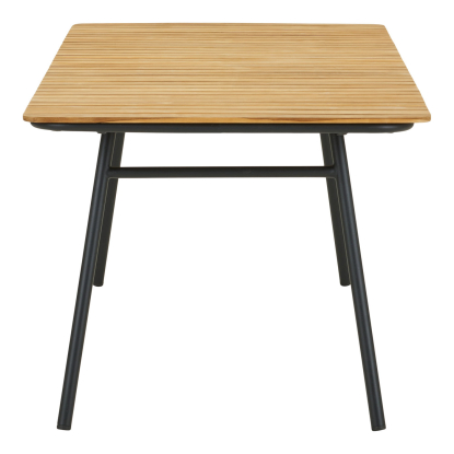 Cleveland havebord med sorte ben, teak, 90 x 220 cm