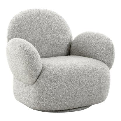 Loungestol med drejefunktion, bouclé, lysegrå