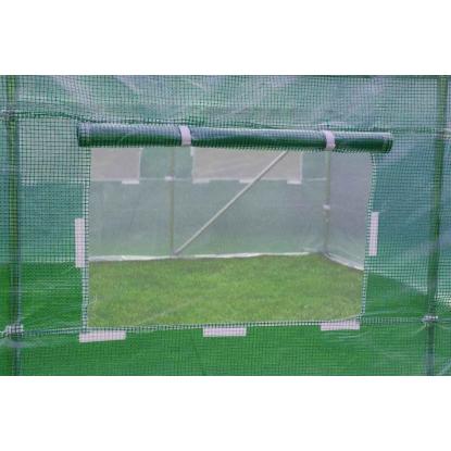 Drivhus med 6 myggenetvinduer, grøn, 4 x 2,5 x 2 meter - 10 m²