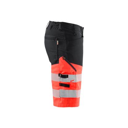 Blåkläder 1541 high vis shorts med stretch, sort/hi-vis rød