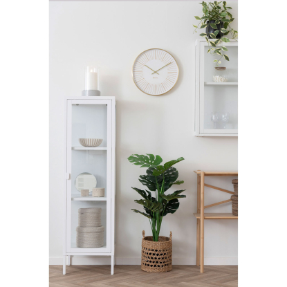 Bordspejl, travertin, beige, Ø18 cm