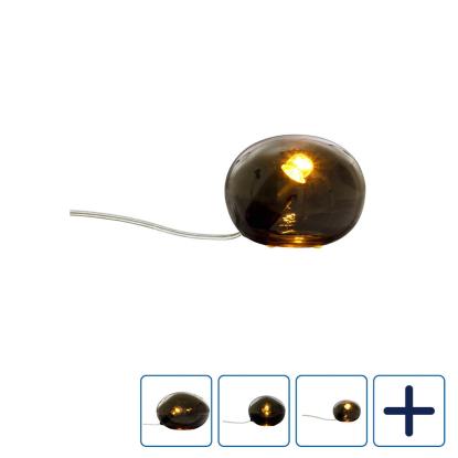Aneta Globus bordlampe, røgfarvet