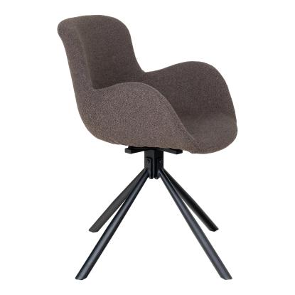Spisebordsstol, i bouclé mushroom med drejefod Spisebordsstol, i bouclé mushroom med drejefod