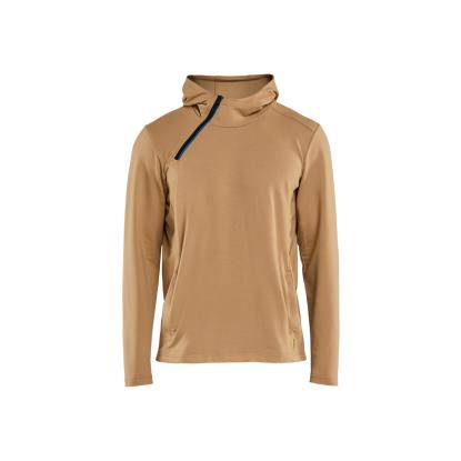Blåkläder 3594 hættetrøje half zip, lys nougat