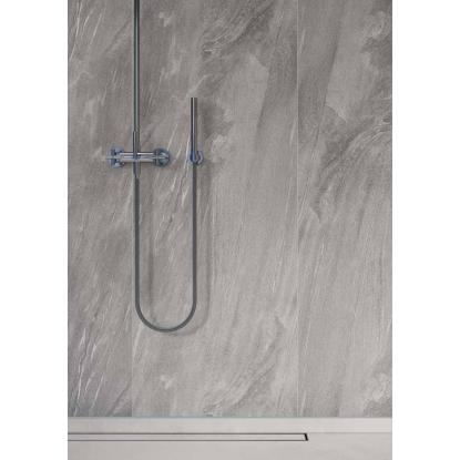 Fibo Stone vådrumspanel med 60 x 240 cm fliselook, 10 x 600 x 2400 mm, grey stone extreme matt