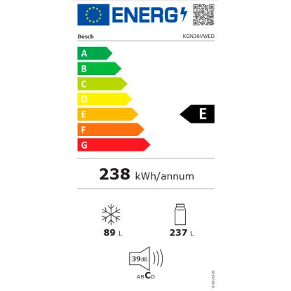 Bosch KGN36VWED fritstående kølefryseskab, 237 + 89 liter