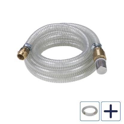 Einhell sugeslange med messingadapter, 1", klar, Ø25 mm
