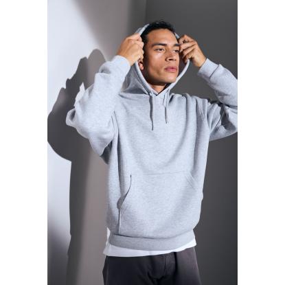 ID 0660 Soft hættetrøje med kængurulomme, unisex, grå melange