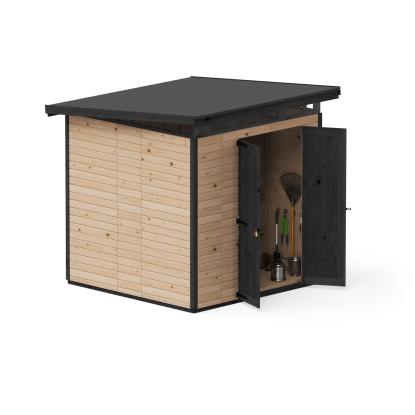 Upyard Strongbox redskabsrum XL, lysbrun/sort - 3,68 m²