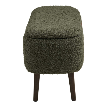 Harlow bænk med opbevaring, teddy, grøn, 95 cm