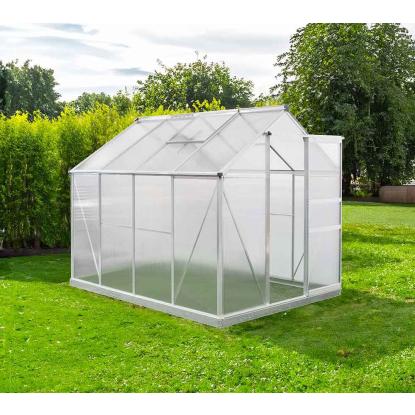 Westmann Flora 68 drivhus, aluminium/polycarbonat, sølv - 4,84 m²