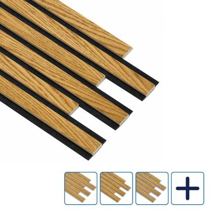 I-Wood Pro+ I-Lock Original akustikpanel, brun olieret, lys kerne, egefiner, 16 x 300 x 2400 mm