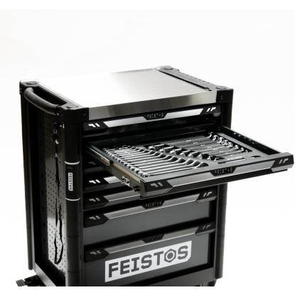 Feistos Mento 3 værkstedsvogn med 158 dele, stål, antracitgrå/sort, 98 x 73 x 48 cm
