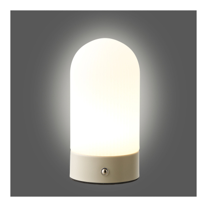 Ashford LED bordlampe, genopladelig, H18 cm, beige/hvid