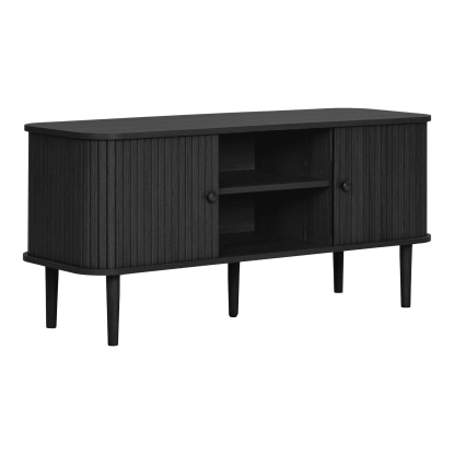 Nikko TV-bænk, sort fyr, 113 cm