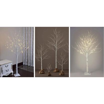 Dekorationstræ med 120 LED lys, hvid, 150 cm