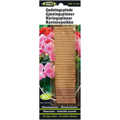 PRIMA gødningspinde til blomsterplanter - 30 stk.
