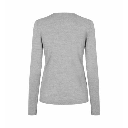 Seven Seas S671 The knit pullover med v-hals, dame, lys grå melange