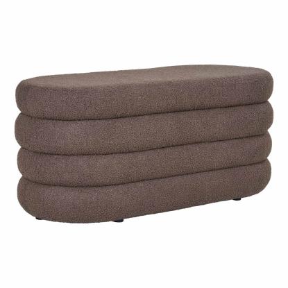 Dartford bænk med opbevaring, brun bouclé, brun 103 x 45 x 44 cm