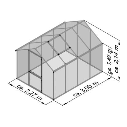 KGT Callas IV drivhus, aluminium, 6,81 m²
