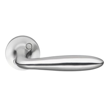 Beslagsboden dørgreb med roset, udendørs, 124 mm, børstet rustfrit stål