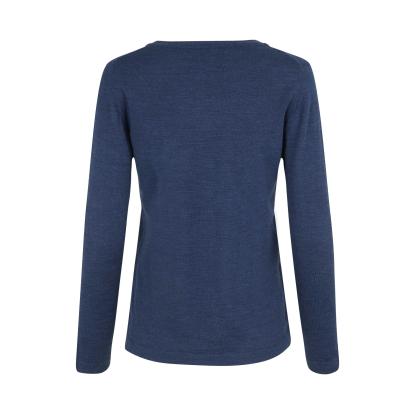 Seven Seas S640 The knit pullover med rund hals, dame, blå melange