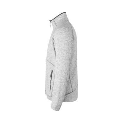 ID 0847 Zip-n-Mix strikfleece cardigan, melange, grå melange