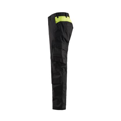 Blåkläder 1448 industri buks med knælommer stretch, sort/hi-vis gul