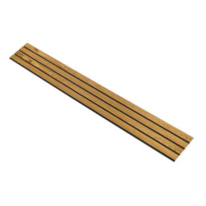 I-Wood Basic 4-lamel akustikpanel, brun olieret, sort filt og lys kerne, egefiner, 16 x 300 mm 