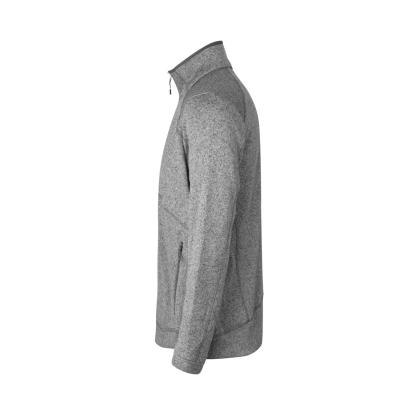 ID 0847 Zip-n-Mix strikfleece cardigan, melange, grafit melange