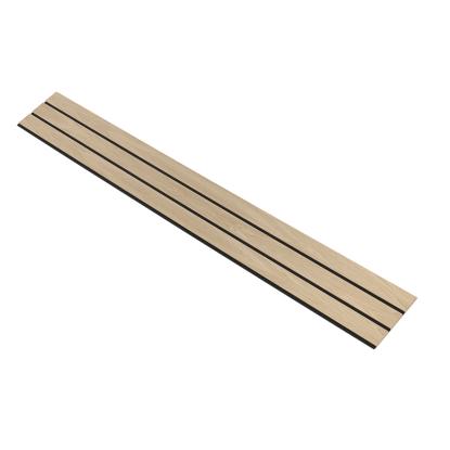 I-Wood Basic 3-lamel akustikpanel, hvid olieret, sort filt og lys kerne, egefiner, 16 x 300 mm 