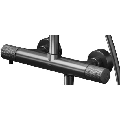Houco Zen brusesæt inklusiv termostat, håndbruser og brusestang, gun metal