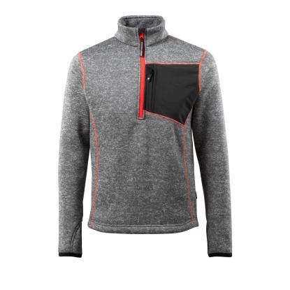 MASCOT HARDWEAR Reims striktrøje med kort lynlås, grå-meleret