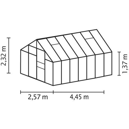 Vitavia Merkur 11500 drivhus, sort, 11,5 m², 6 mm poly