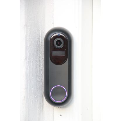 E-Line videodørklokkesæt med WiFi, Tuya, sort