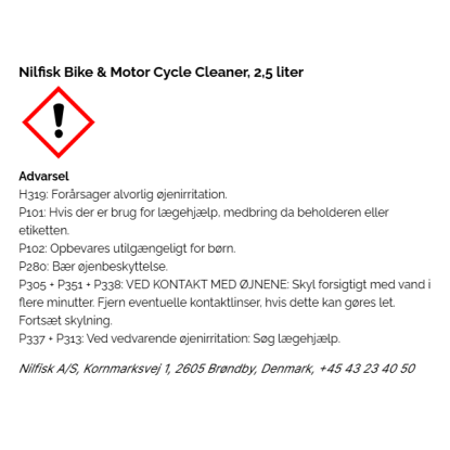 Nilfisk cykel- og motorcykelrens - 2,5 liter