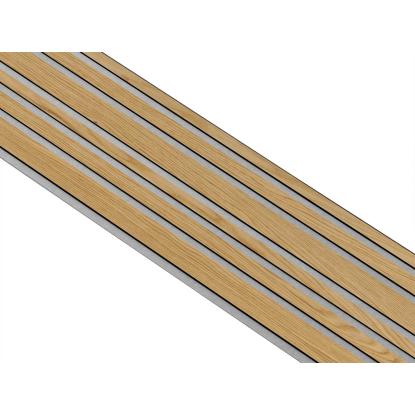 I-Wood Medio+ Mixed akustikpanel, klar olieret, grå filt og sort kerne, egefiner, 17 x 300 mm