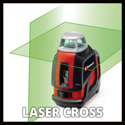 Einhell TE-LL 360 G krydslaservaterpas med opbevaringstaske og vægholder